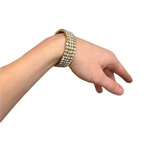 Gold and Silver Faux-Diamond Bracelet